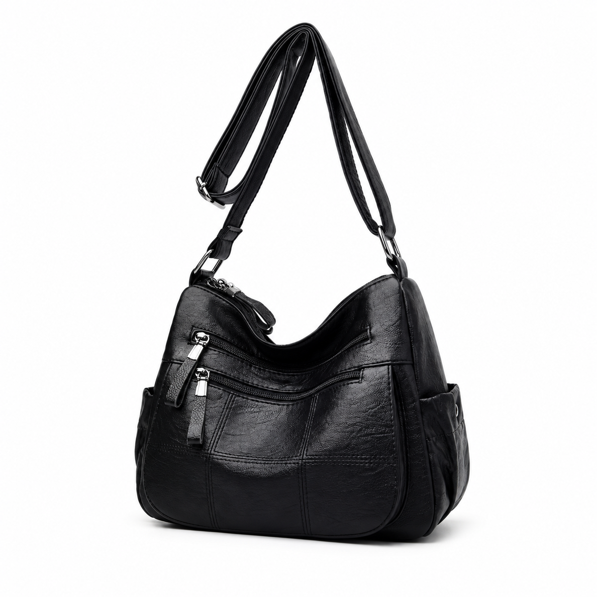 Classic Black Multi Pocket Crossbody Bag