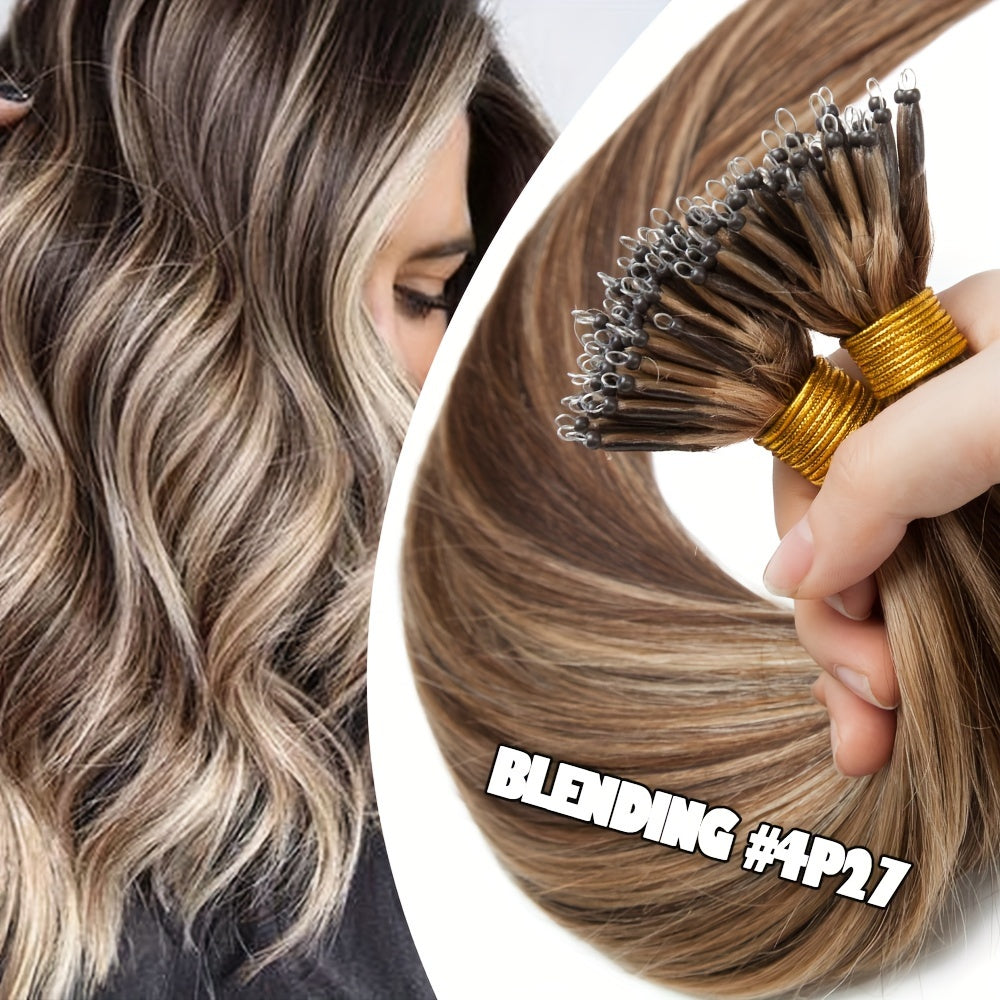 16-24 Inch Nano Ring Hair Extensions Human Hair Highlight Nano Link Hair Extensions