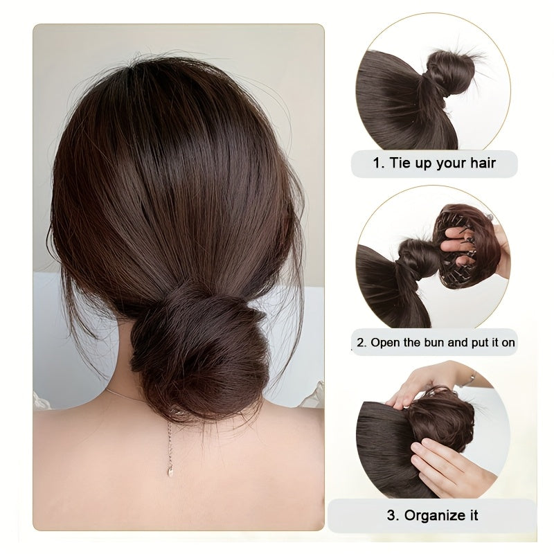 Bird's Nest Meatball Head Wig Hairband Female Shrink Flower Bud Head Grasp Clip Bunting Fluffy Increase Volume Lazy Curling Hair Artifact