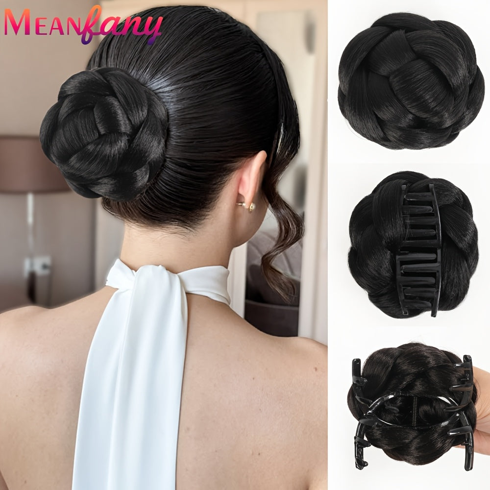 Lazy Hair Bun Maker with Claw Clip - Synthetic upgraded claw clip hair bun Elegant High-Temperature Fiber Hairpiece for Women, Easy-to-Use, No Tools Required, Perfect for Casual Styles, Hair Accessories for Women