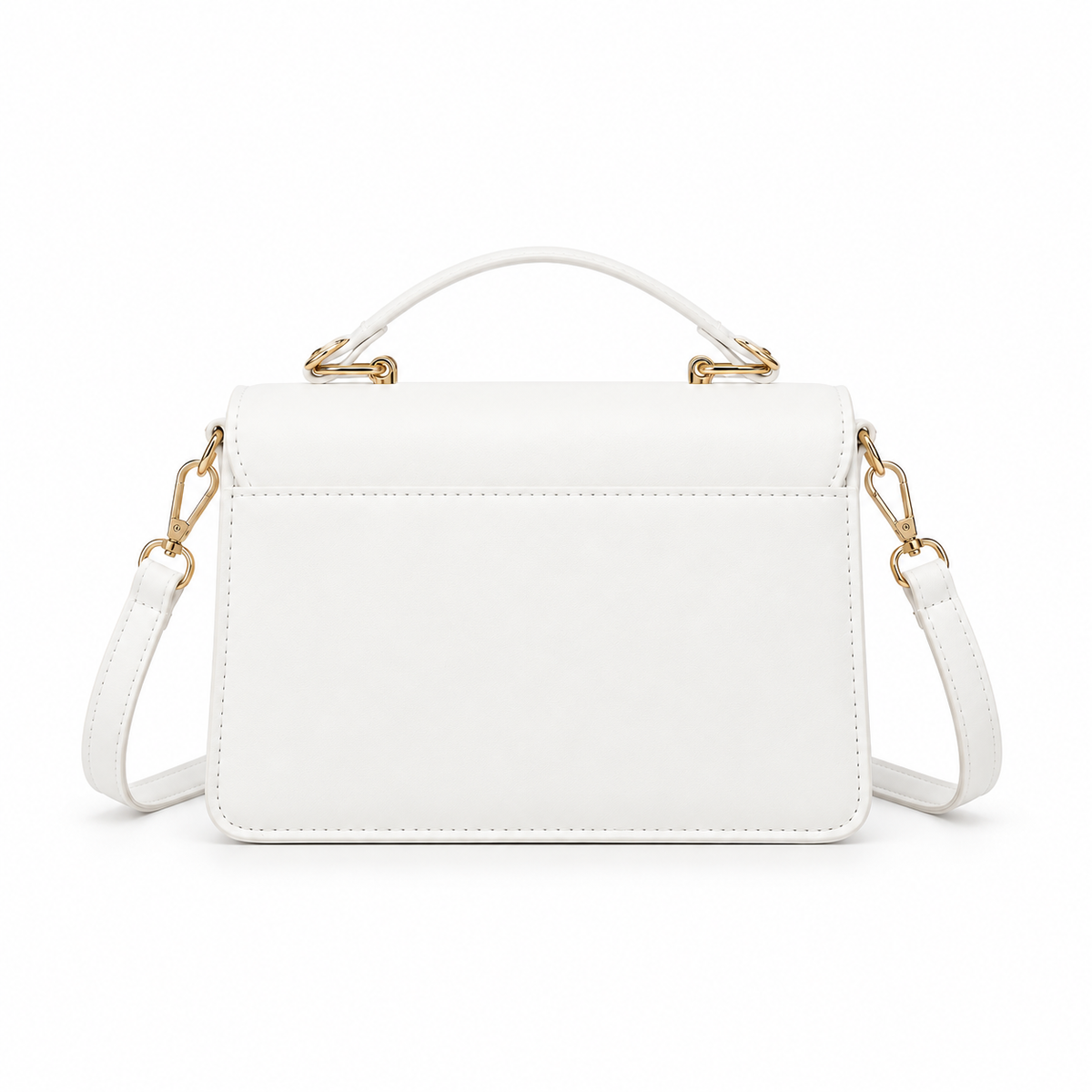 Elegant White Butterfly Quilted Shoulder Handbag