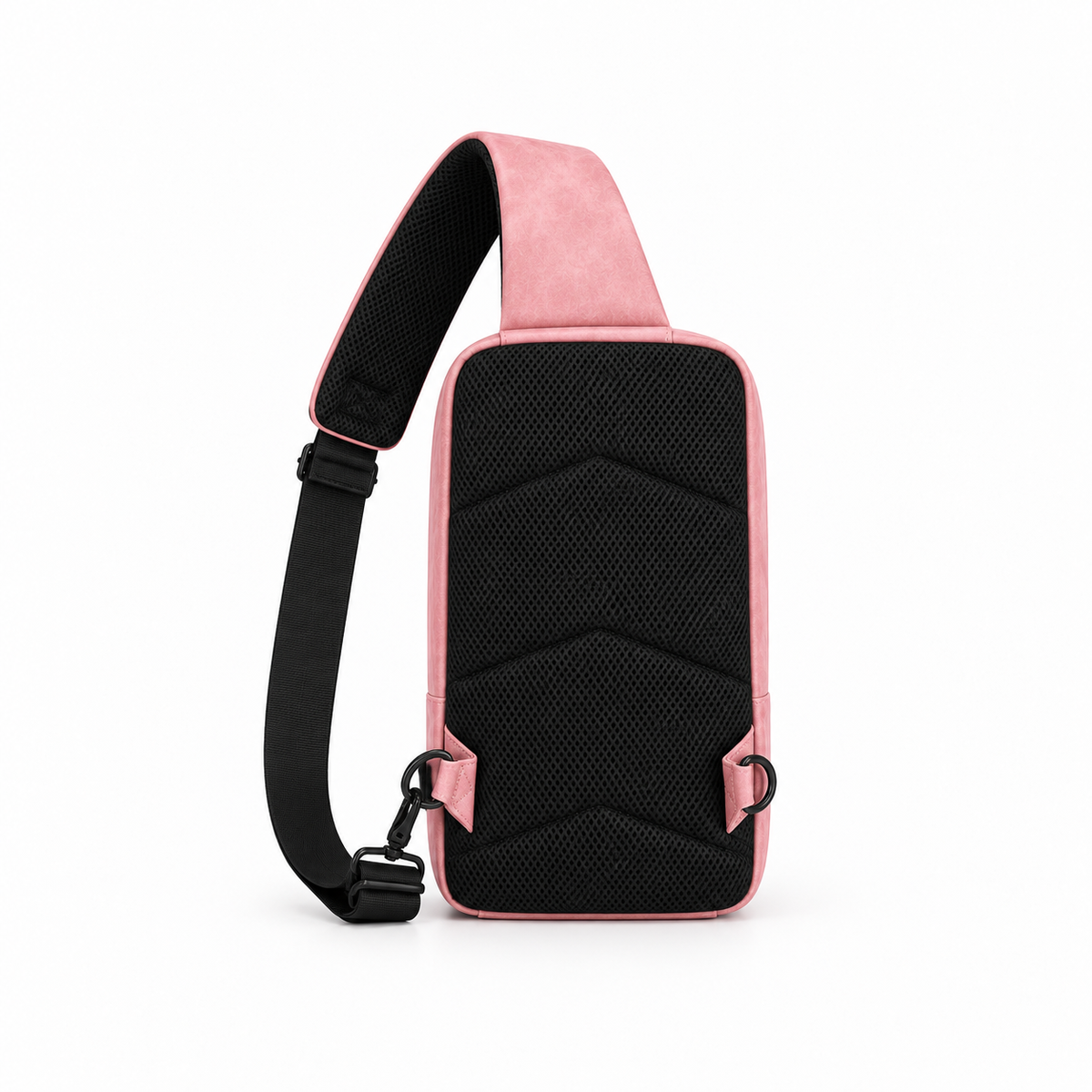 Pink Textured Crossbody Sling Bag