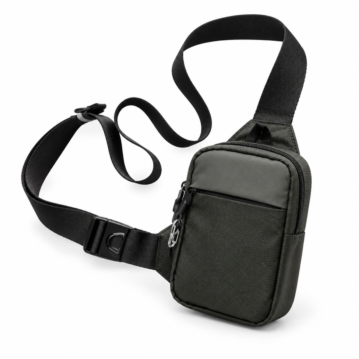 Olive Grey Compact Crossbody Sling Bag