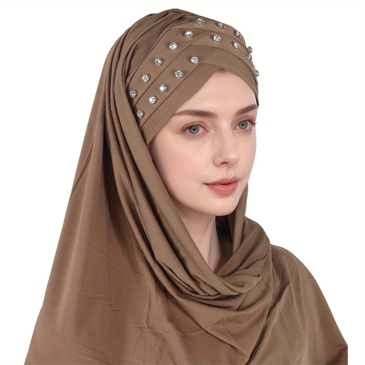 Women's Breathable Stretchy 3-Layer Middle Eastern Muslim Hijab Scarf