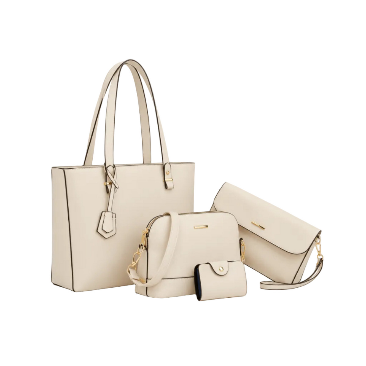 Elegant Ivory Four Piece Handbag Set