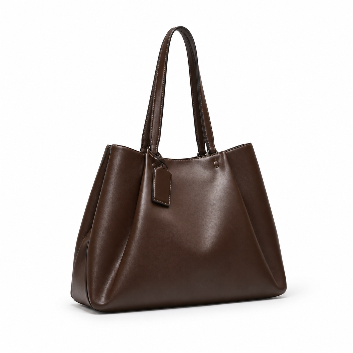 Elegant Brown Leather Everyday Tote Bag
