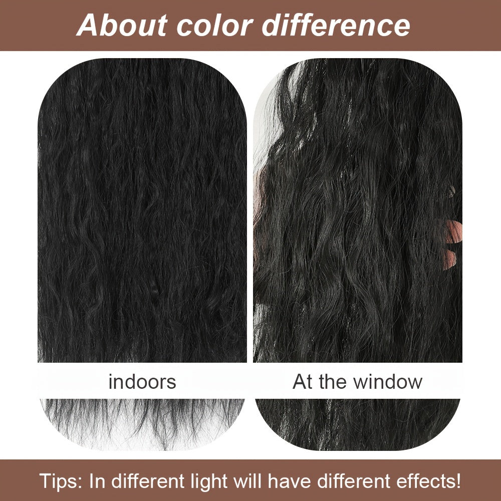 Ombre Colored 24-Inch Long Wavy Curly Synthetic Hair Extensions with a Clip Design
