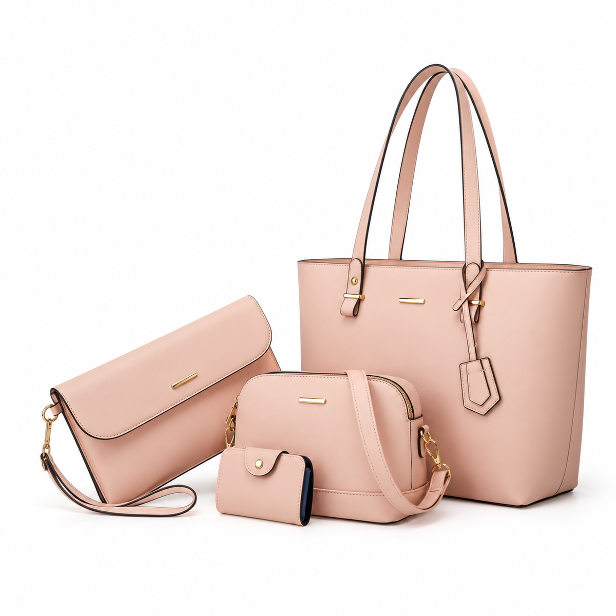 Blush Pink Four Piece Handbag Set