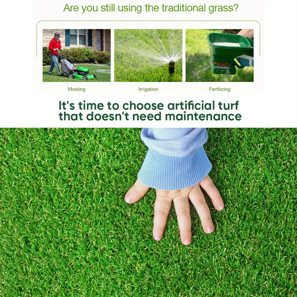 Artificial Grass Turf W'6ft, 0.8" Thick Realistic Synthetic Fake Grass Rug Height Soft Mat for Outdoor Lawn Landscape Indoor Balcony Camping