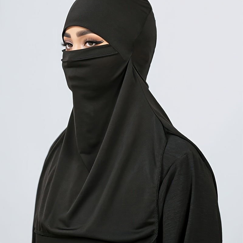1pc Muslim Women's Hijab Scarf - Breathable Lightweight Sun & Wind Protection, Non-Elastic Soft Fabric, Vintage Style Smooth Texture Cover for Daily Use, Prayer