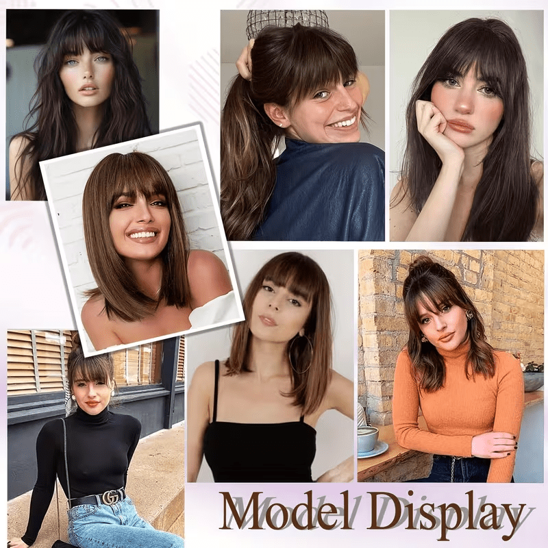 Women'S French Human Hair Bangs | Real Human Hair, Natural Straight Hair with Easy Clip-In Attachment, Elegant Straight Fringe for Dates, Parties, and Everyday Wear, Multifunctional Hair Accessory.