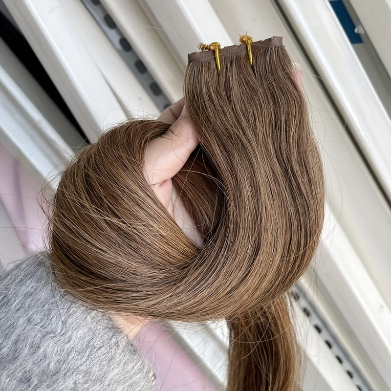 1pc Invisible Hole Human Hair Weft Extensions - Straight Blonde Double Side Weft for Women, 12" - 40g, 16" - 40g, 20" - 50g, 24" - 50g, Natural Hair, Hair Filling|Straight Hair Extensions|Invisible Hole Weft, Hair Wefts