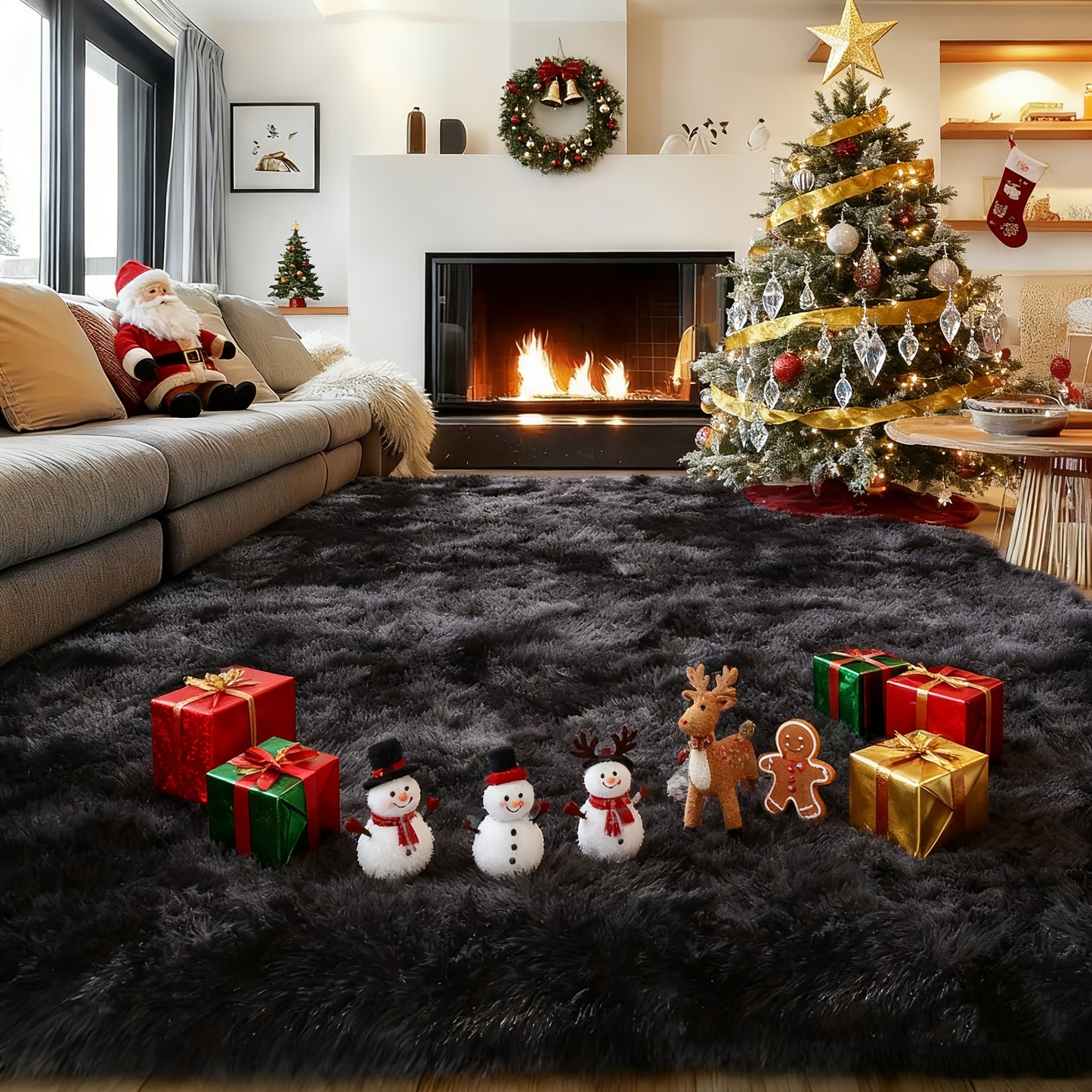 Rugs Living Room Area Rugs for Bedroom, Washable Anti Slip Extra Large Shaggy Soft Rug Fluffy Modern Floor Carpets Mat Beside Rugs for Living Room