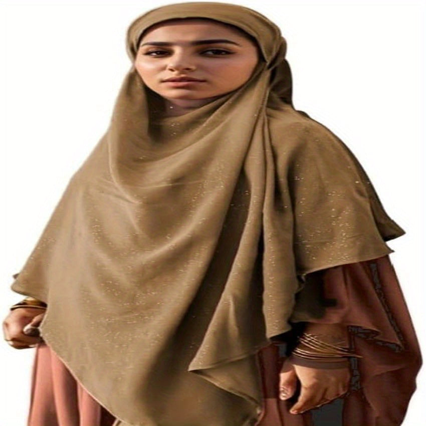 Women's Full Coverage Long Khimar Hijab Niqab - Elegant Islamic Prayer Scarf Wrap, Breathable Chiffon-like Fabric Abaya, for Ramadan, Eid, Daily Prayer & Modest Fashion - Islamic Hijab Clothing