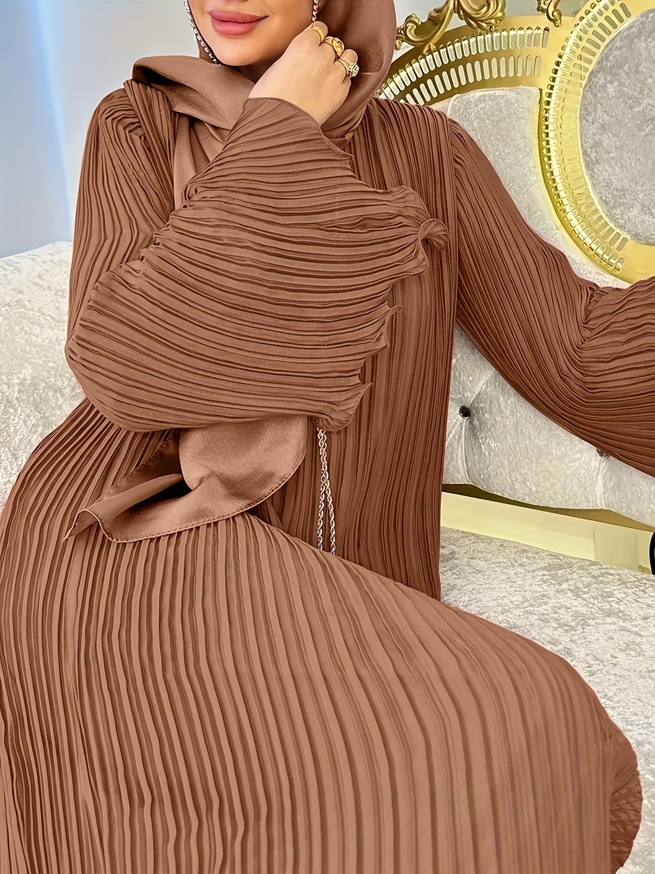 Wrinkled Style Long Palestinian Abaya - Comfortable, Elegant for Casual Wear