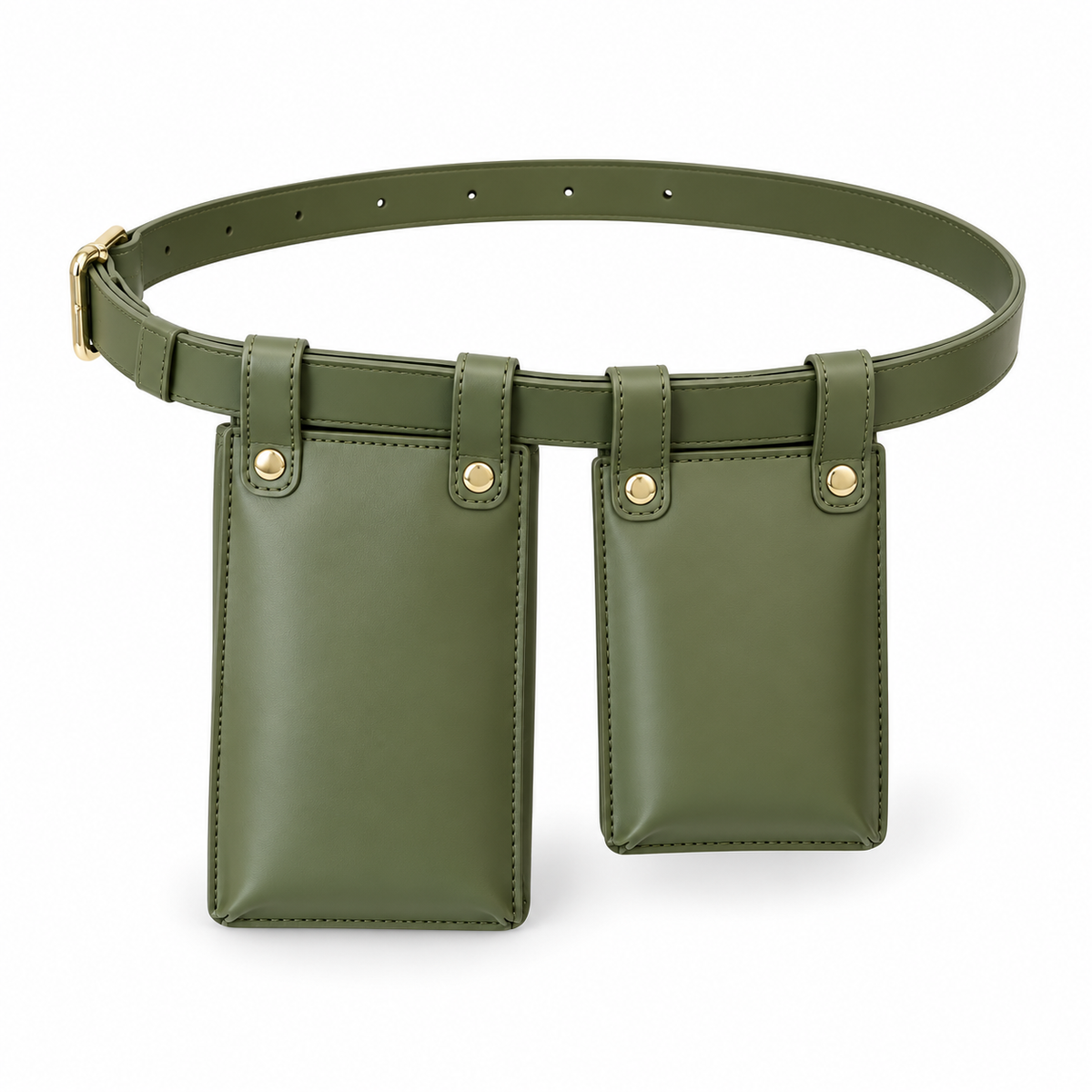 Olive Green Dual Pouch Waist Belt