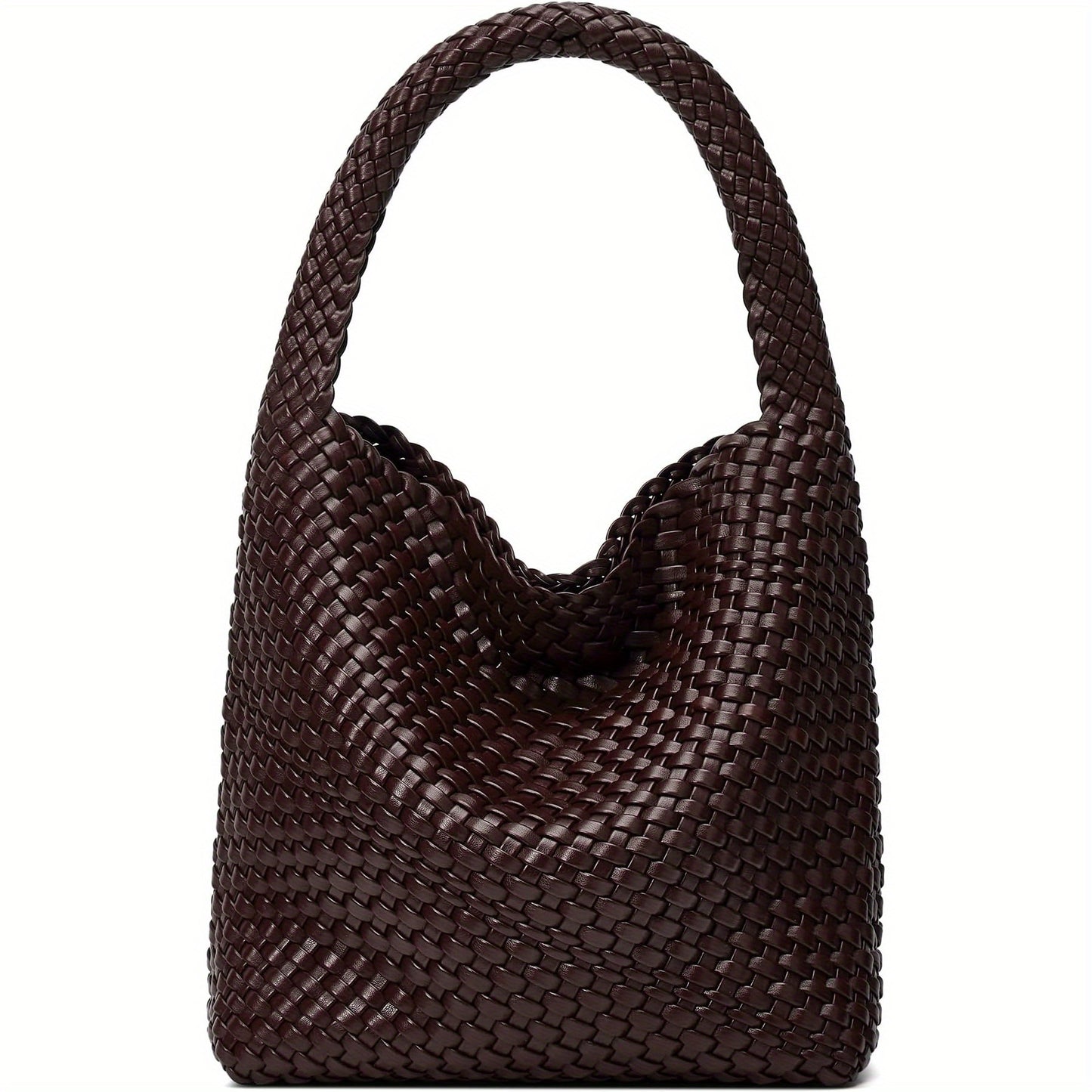 Woven Tote Bag for Women: Vegan Leather Shoulder Purse- Underarm Hobo Bag- Summer Beach Tote for Vacation