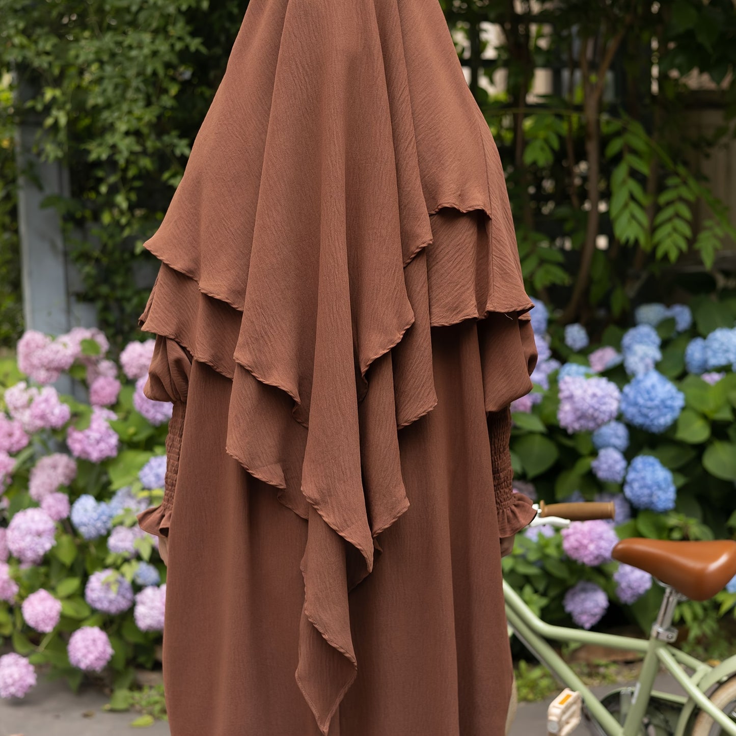 Khimar+abaya 2pcs Set Umrah Rida Set Player Jilbaab Abaya Set with Pockets