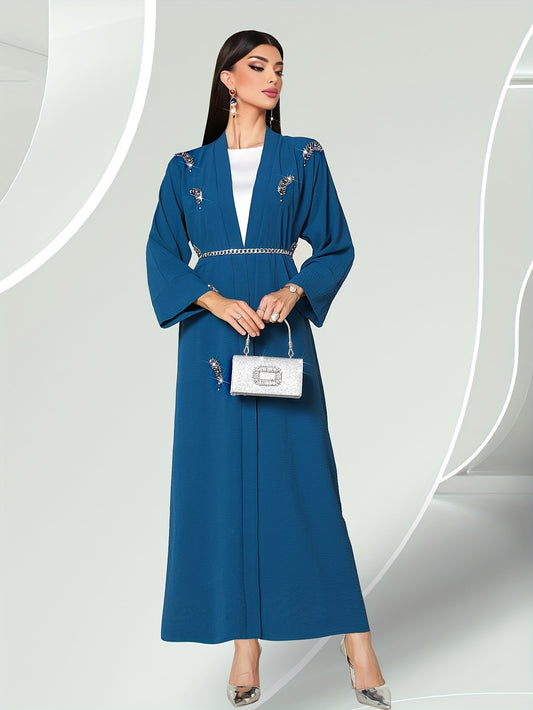 Beaded Open Front Abaya for Women