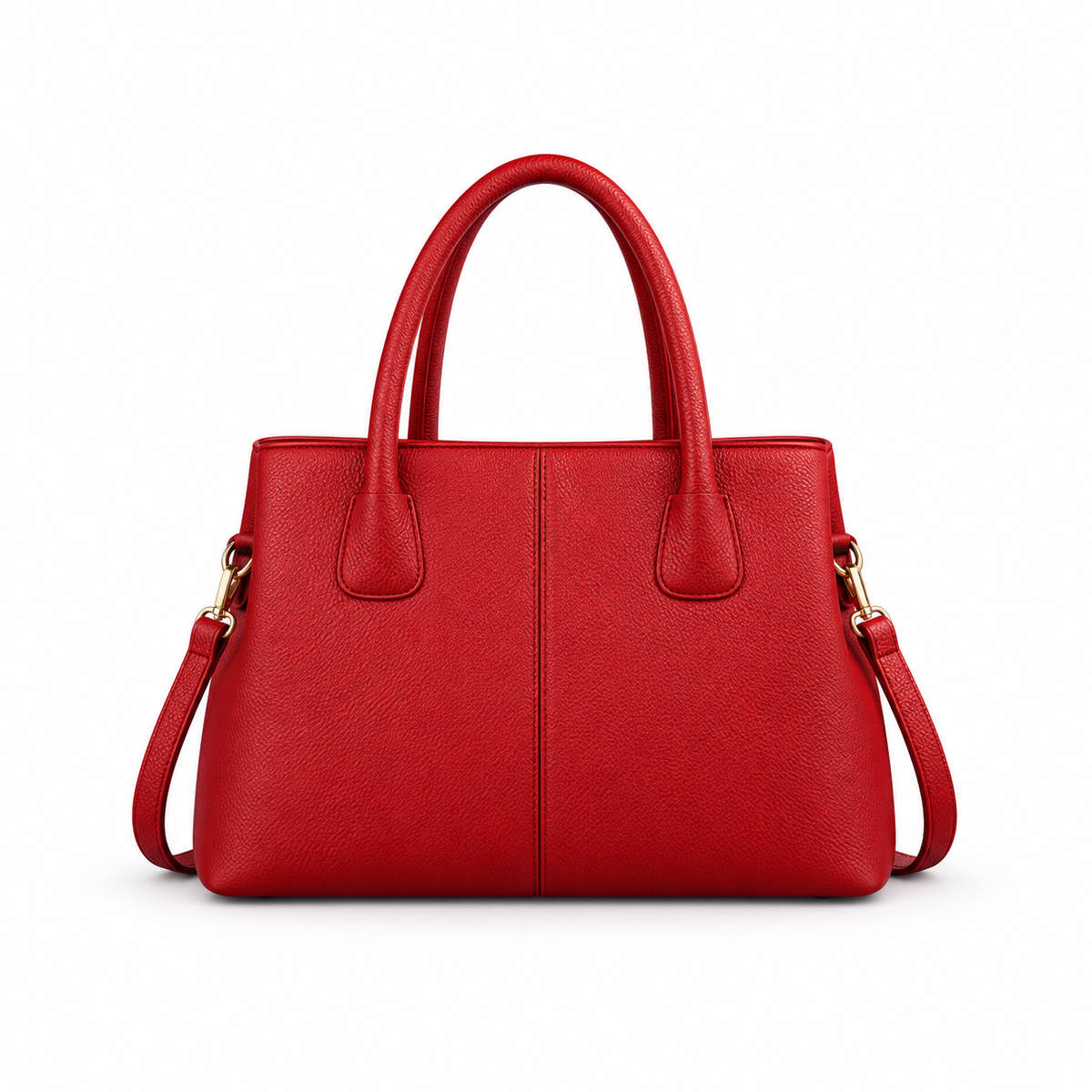 Elegant Red Textured Tote Shoulder Bag