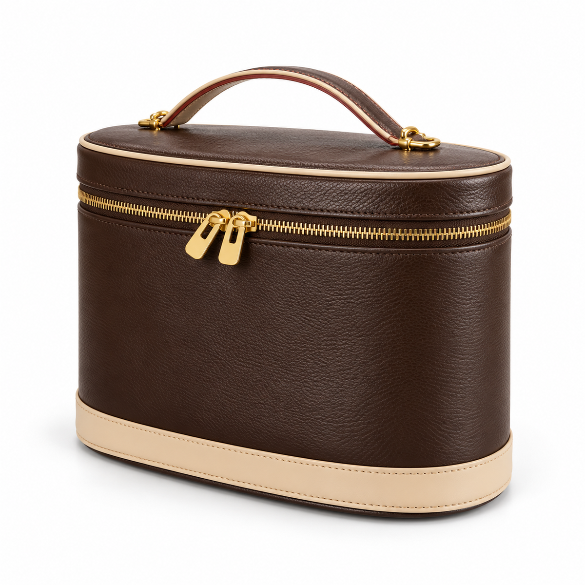 Chocolate Brown Vegan Leather Vanity Bag