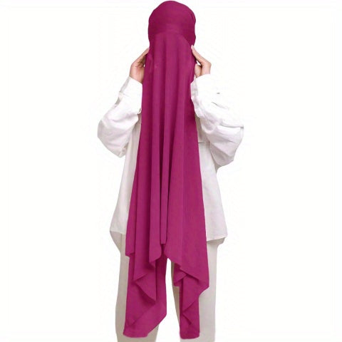 Instant Hijab Khimar Abaya - Elegant Islamic Prayer Veil with Tie Back Undercap, Lightweight Chiffon Fabric for Women, Quick Setup Modest Clothing for Travel, Work, Everyday