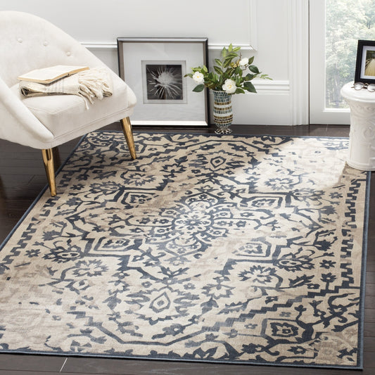 Vintage Collection VTG135 Non-Slip Indoor Power Loomed Easy Care Medium Area Rug For Home Decor Rug for Living Room, Bedroom, Dining Room, Home Office, Turkish/Arabian Carpet, Basement
