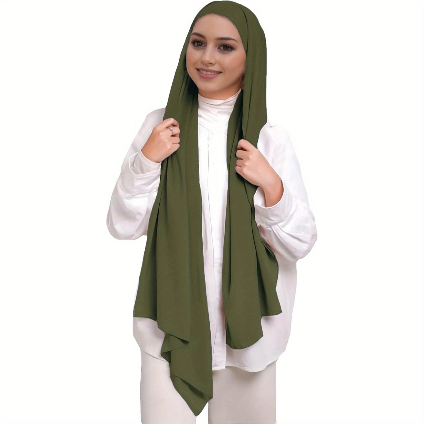 Instant Hijab Khimar Abaya - Elegant Islamic Prayer Veil with Tie Back Undercap, Lightweight Chiffon Fabric for Women, Quick Setup Modest Clothing for Travel, Work, Everyday