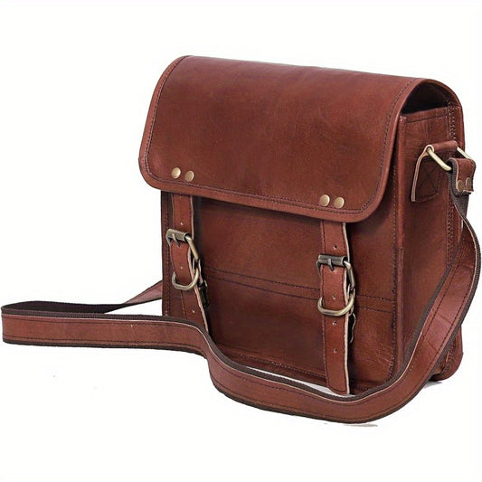 Genuine iPad Tablet Bag Leather Menger Bag Small Briefcase CrossBody Shoulder Bag for Men and Women