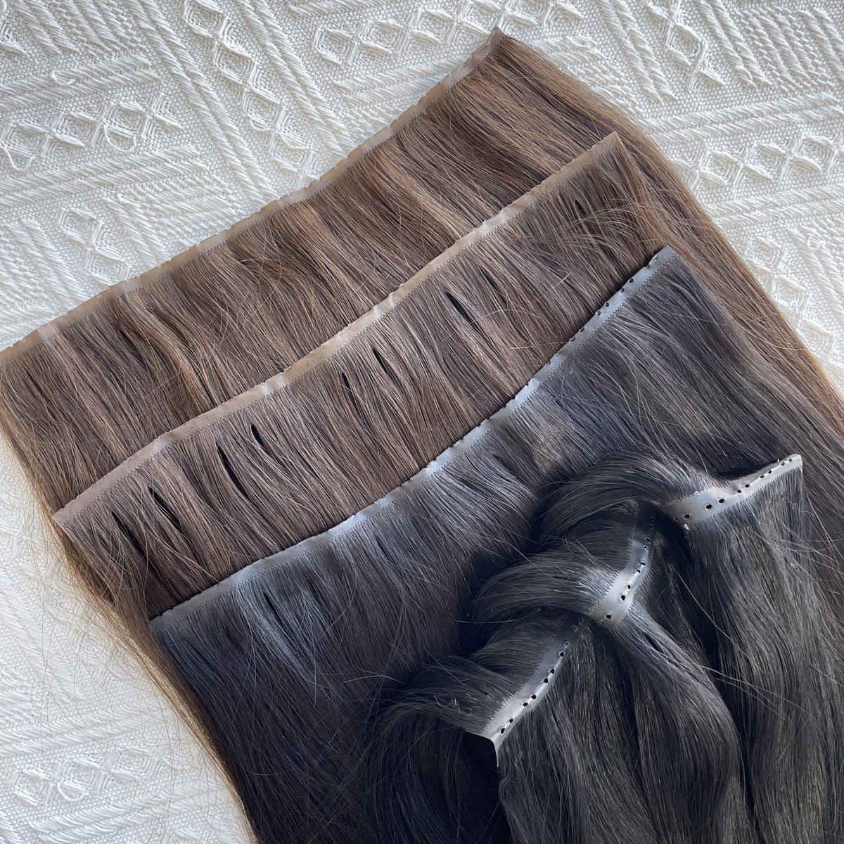 1pc Invisible Hole Human Hair Weft Extensions - Straight Blonde Double Side Weft for Women, 12" - 40g, 16" - 40g, 20" - 50g, 24" - 50g, Natural Hair, Hair Filling|Straight Hair Extensions|Invisible Hole Weft, Hair Wefts