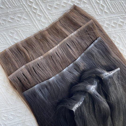 1pc Invisible Hole Human Hair Weft Extensions - Straight Blonde Double Side Weft for Women, 12" - 40g, 16" - 40g, 20" - 50g, 24" - 50g, Natural Hair, Hair Filling|Straight Hair Extensions|Invisible Hole Weft, Hair Wefts