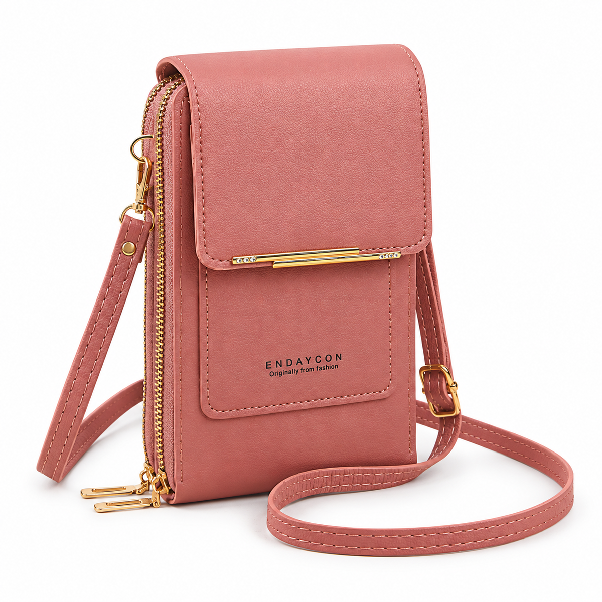 Dusty Pink Compact Crossbody Phone Bag