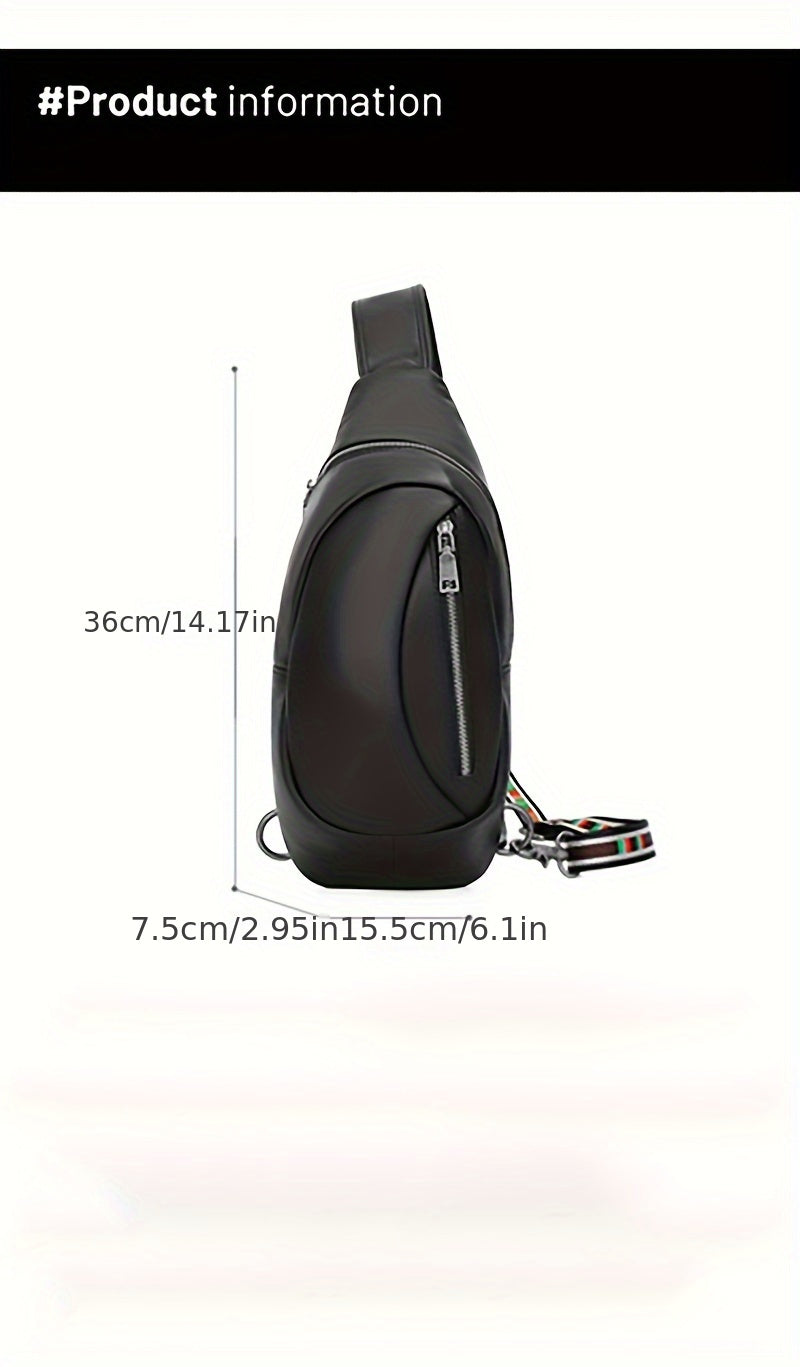New Leather Men's Sling Bag Large Capacity Waterproof Shoulder Bag Crossbody Bag