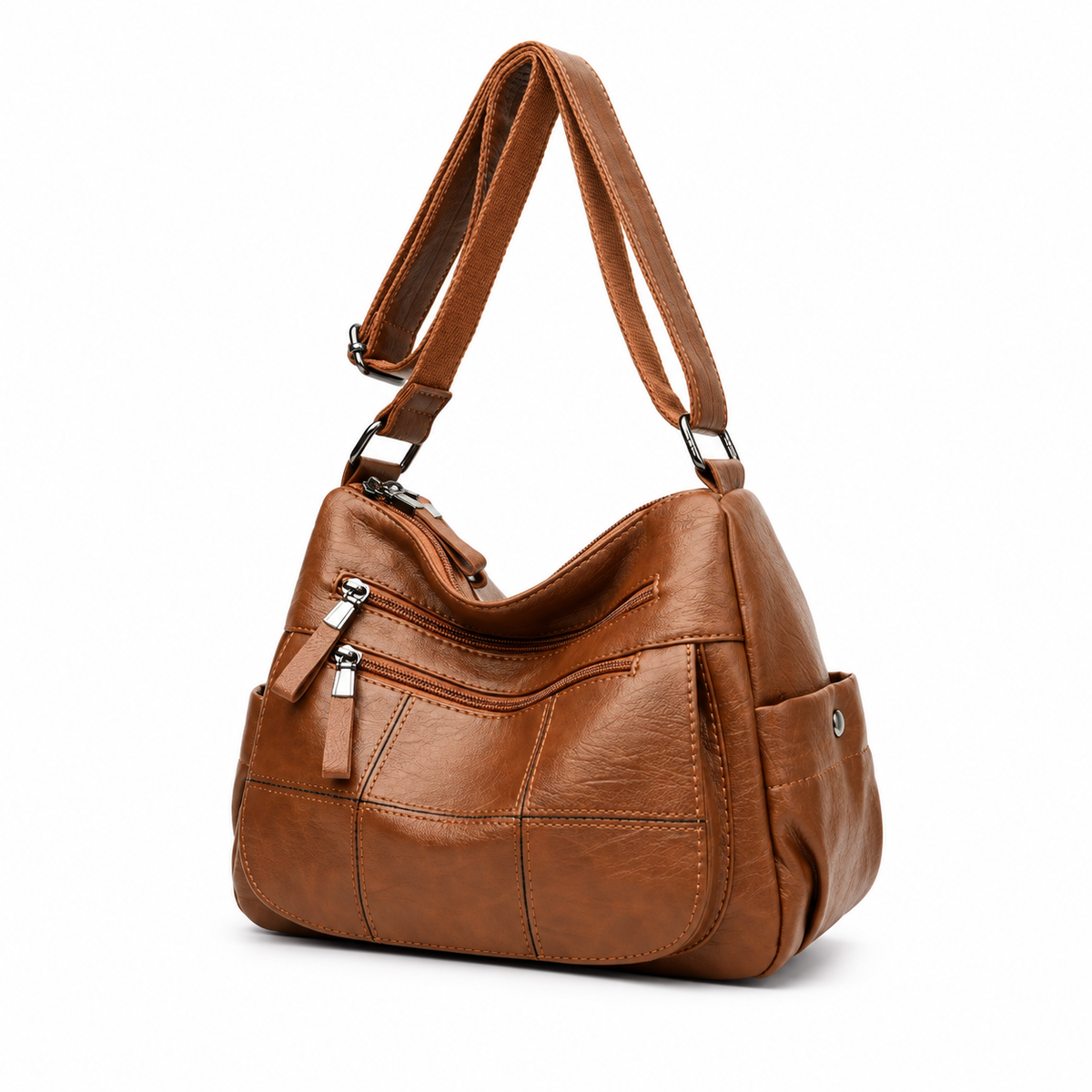 Classic Brown Multi Pocket Crossbody Bag