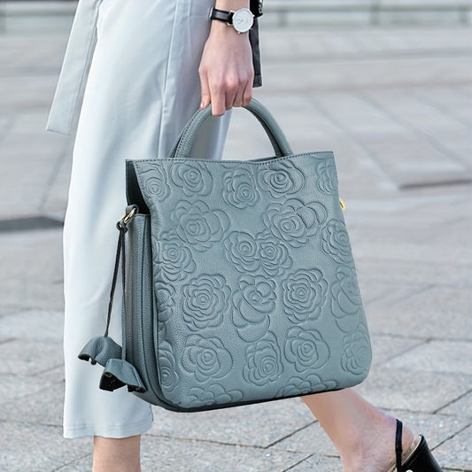 Head Layer Cowhide Camellia Women's Bag - Fashionable Genuine Leather Bag - Suitable for Everyday Use & Special Occasions