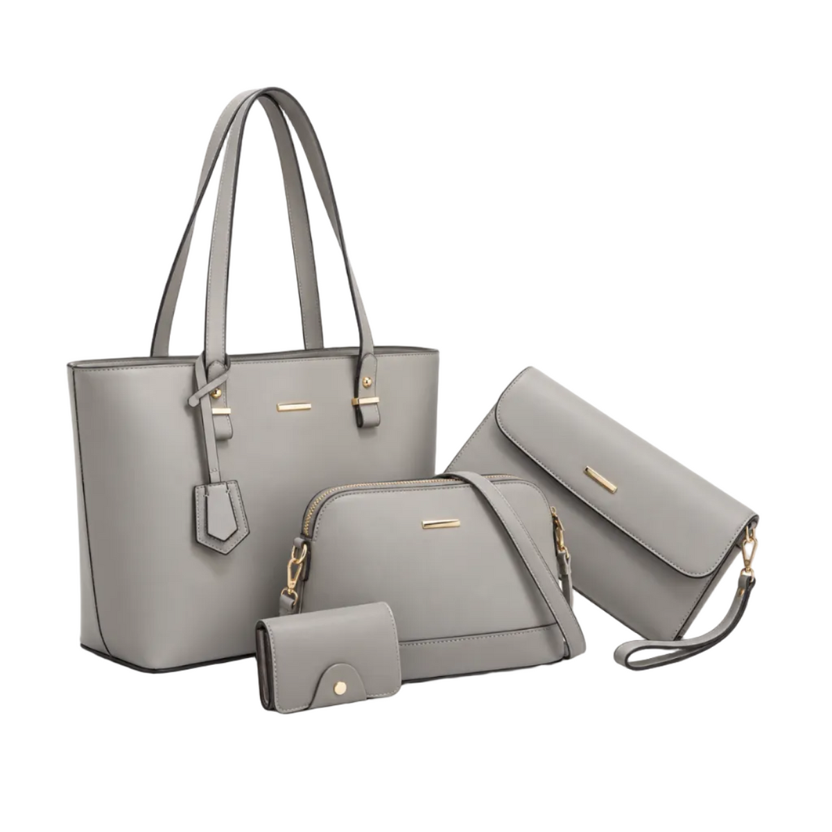 Elegant Grey Four Piece Handbag Set
