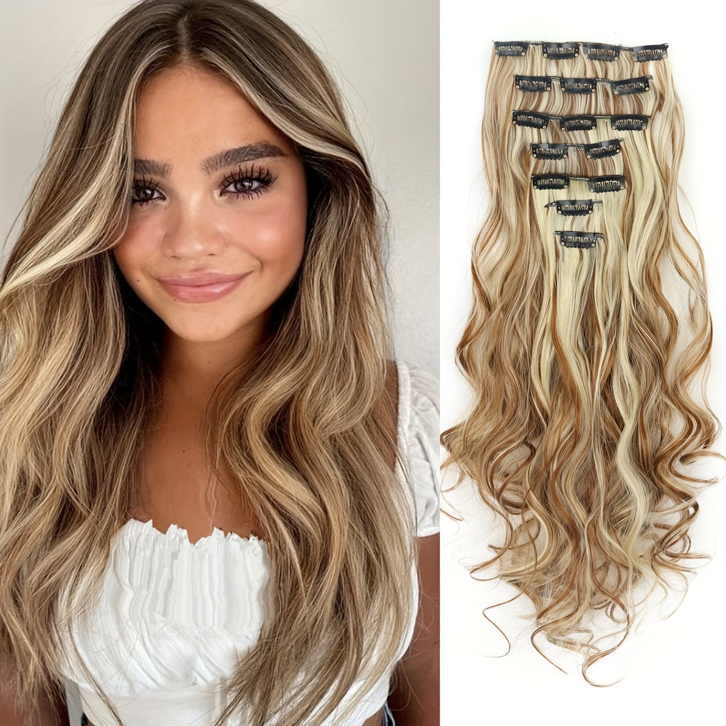 Fashionable Curly Hair with Highlights, Long Hair Extension Wefts, Made of High-heat-resistant Synthetic Material, Suitable for Daily Wear, Adds Volume, Perfect for Halloween