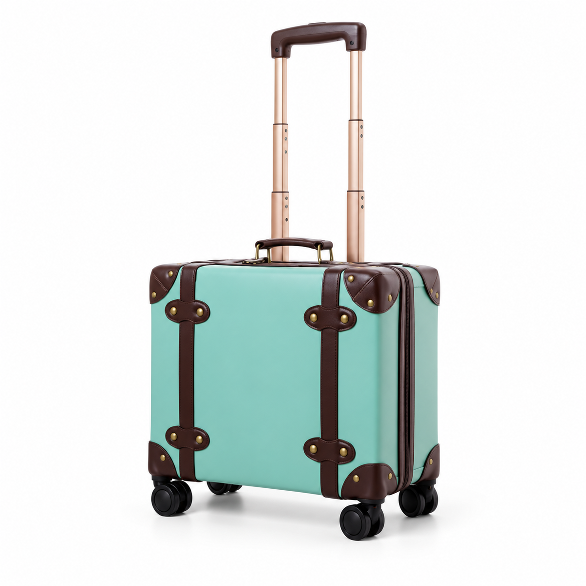 Mint Green Vintage Style Leather Trolley