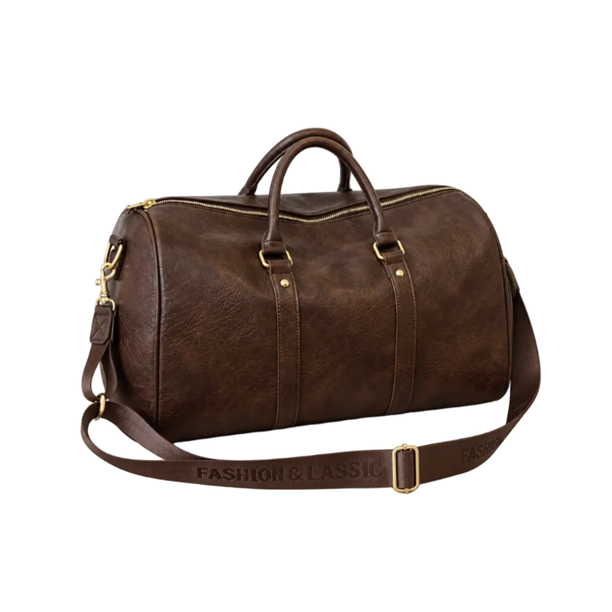 Classic Dark Brown Leather Duffel Bag