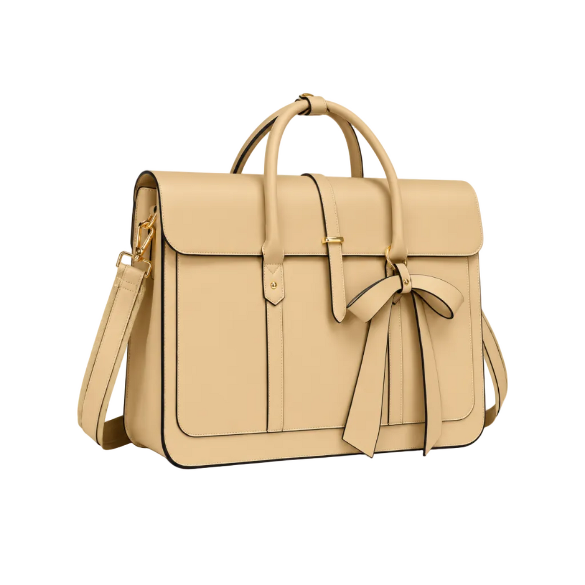 Turmeric Leather Bow Detail Laptop Bag