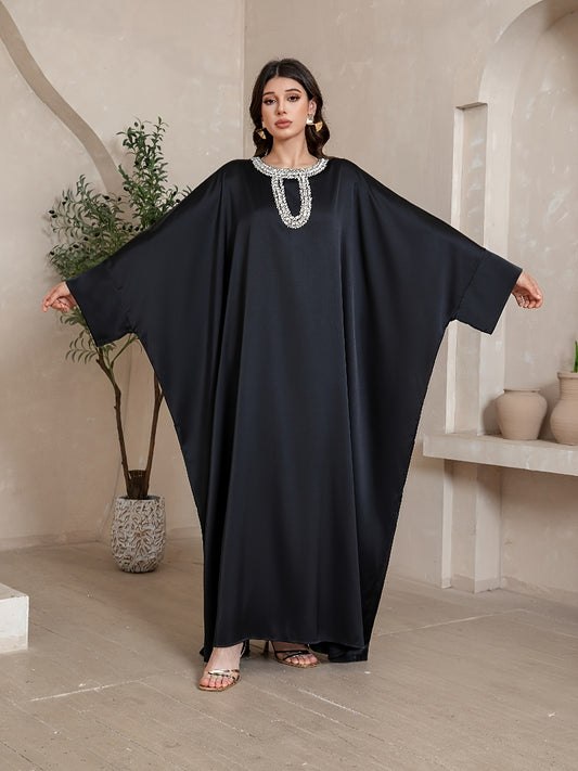 Women's Abaya Islamic Robe - Elegant Long Maxi Kaftan Dress with Floor Coverage, Formal & Everyday Muslim Gown - Machine Washable Islamic Clothing for Women - Non-See Through Islamic Dress