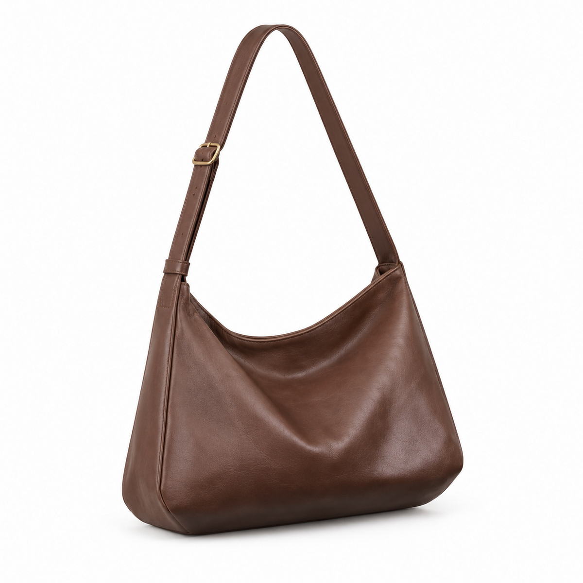 Classic Brown Slouchy Adjustable Crossbody Bag