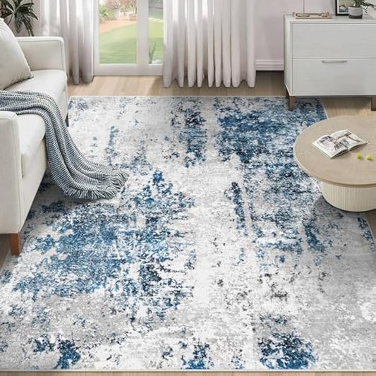 Area Rug, Washable Rug Modern Abstract Bedroom Rug Non-Slip Soft Neutral Area Rug Stain Resistant Throw Rugs for Entryway Kitchen Door Mat Indoor Entrance Laundry