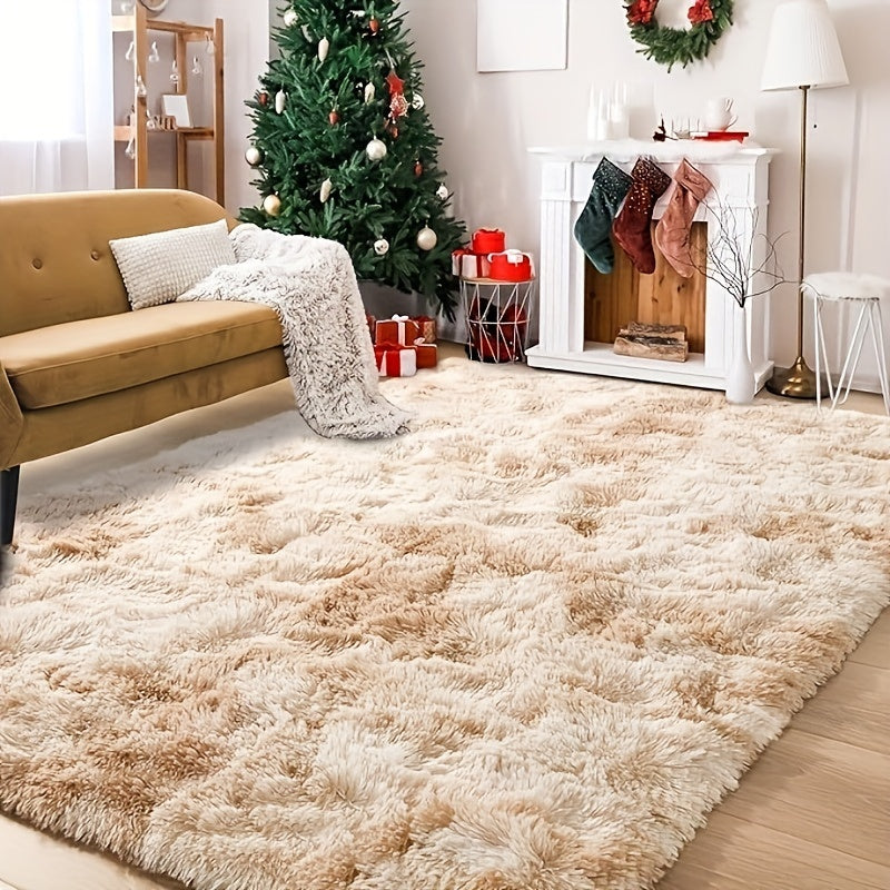 1pc Rectangular Long Plush Artificial Rug, Nordic Minimalist Style, Soft and Skin-friendly Sponge, Thickened, Sturdy, and Durable, for Sofas, Coffee Tables, Shoe Changing Areas, Bedrooms, Living Rooms, Rooms, Bedside, Sunroom