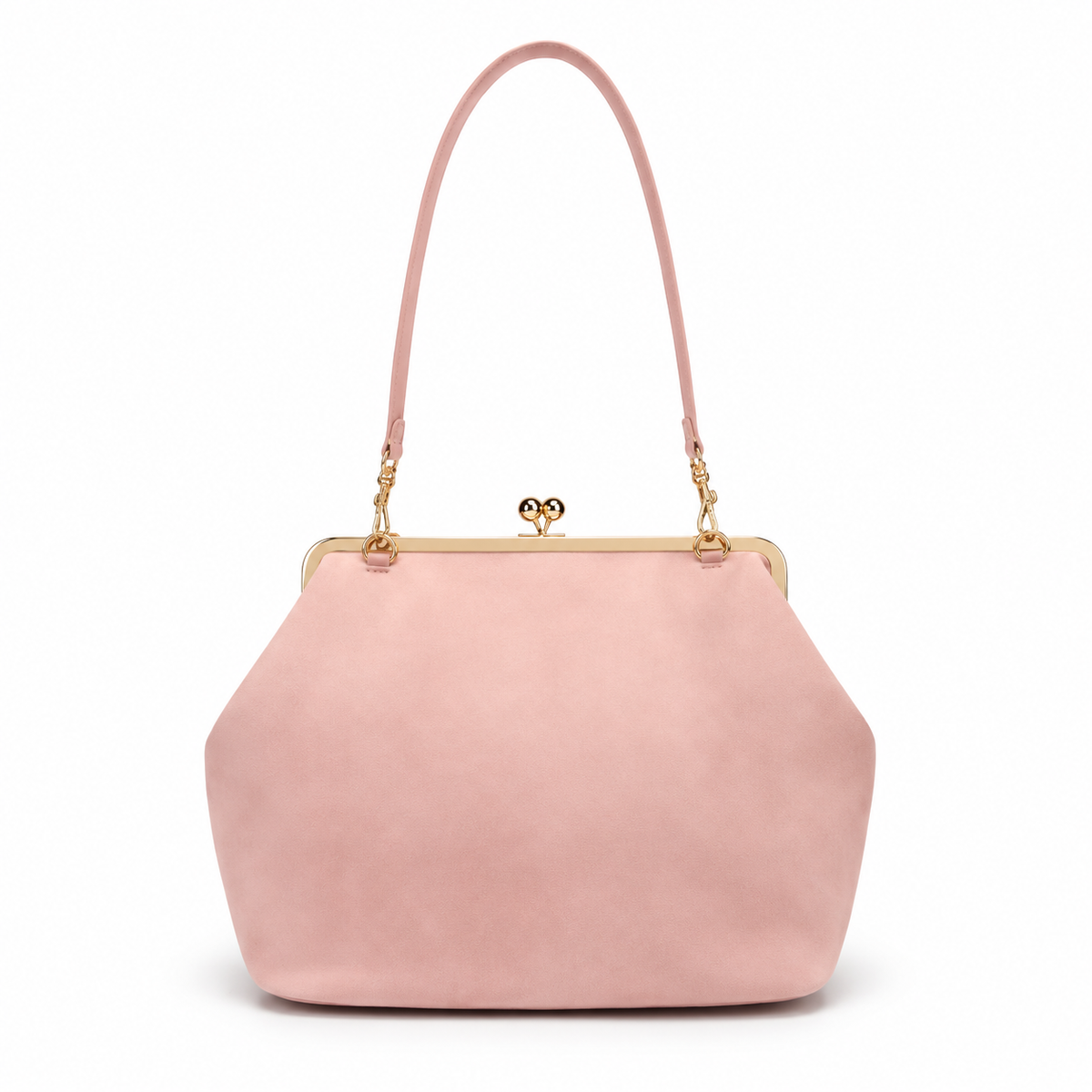 Blush Pink Vintage Kiss Lock Clutch Bag