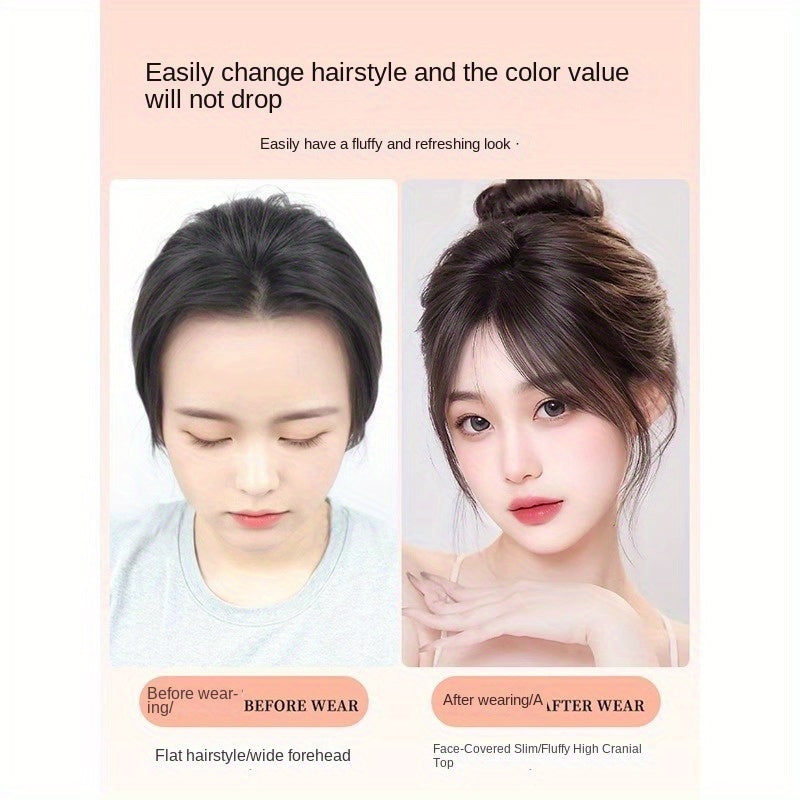 Women's 360° Coverage Synthetic Hairpiece with Middle Part Eight-Character Bangs