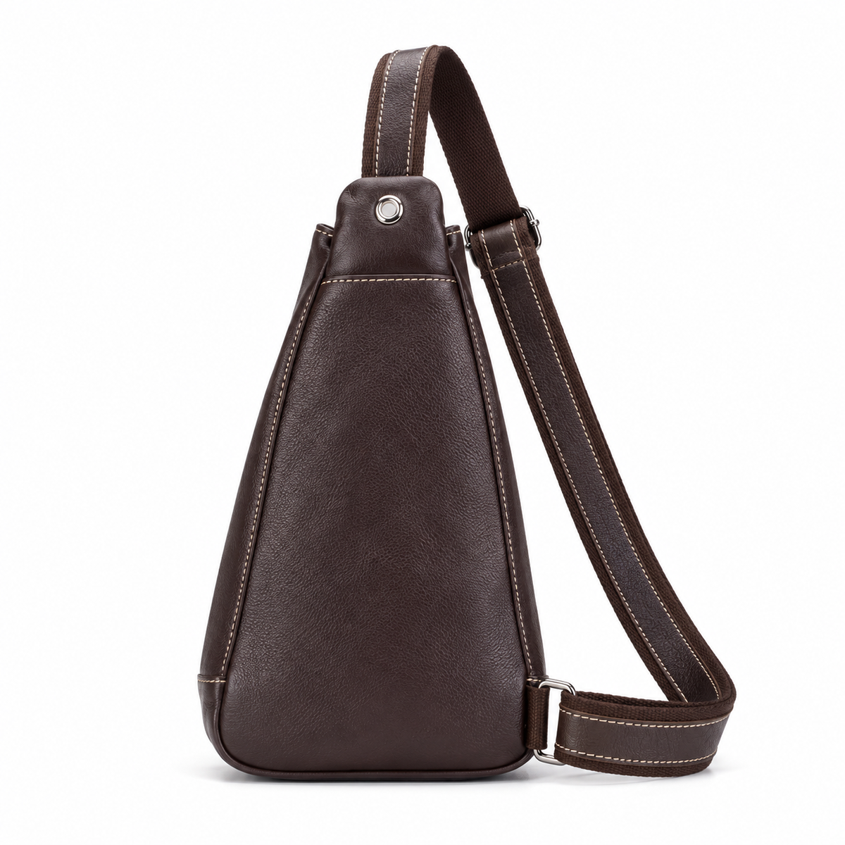 Coffee Brown Textured Crossbody Sling Bag