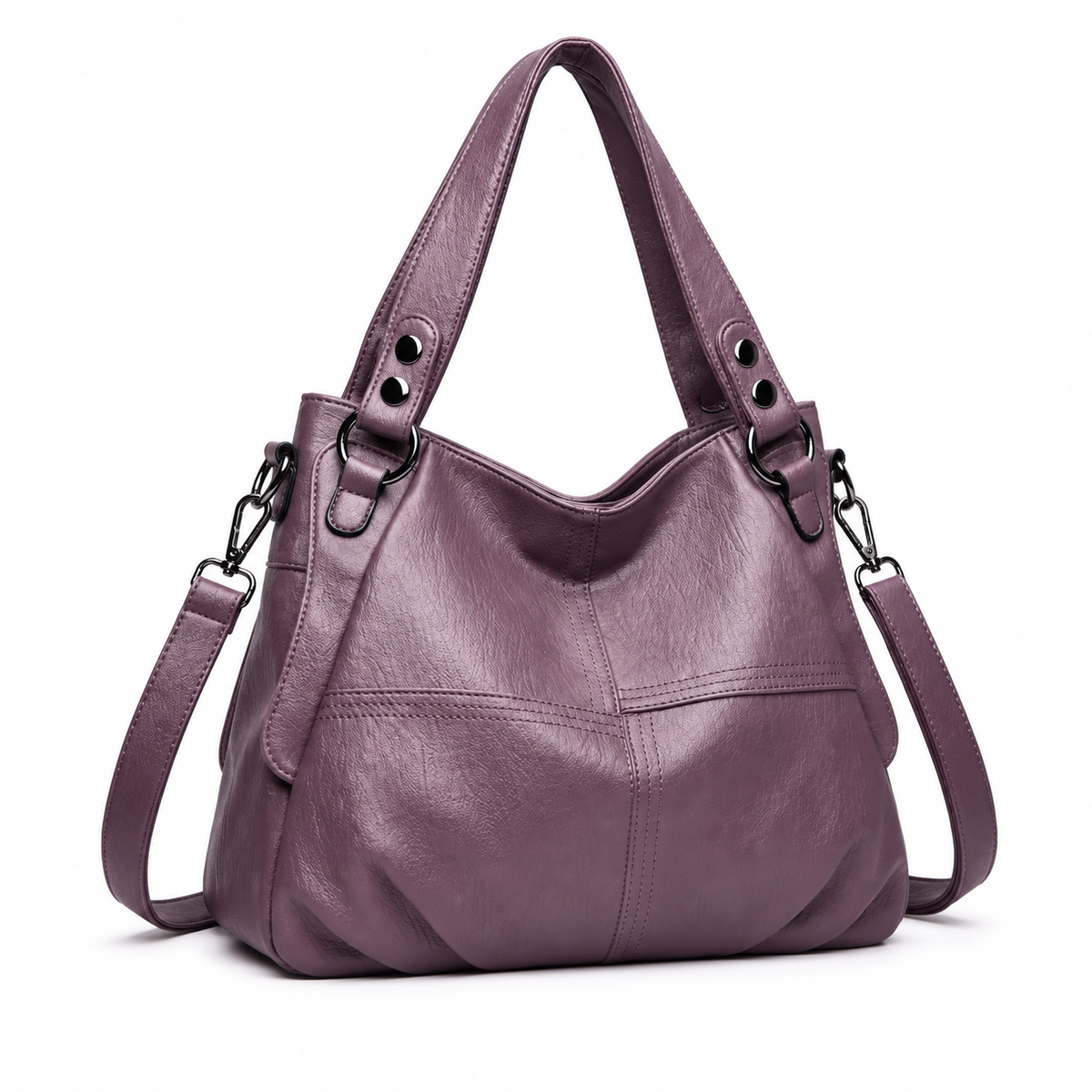 Elegant Purple Hobo Bag With Strap