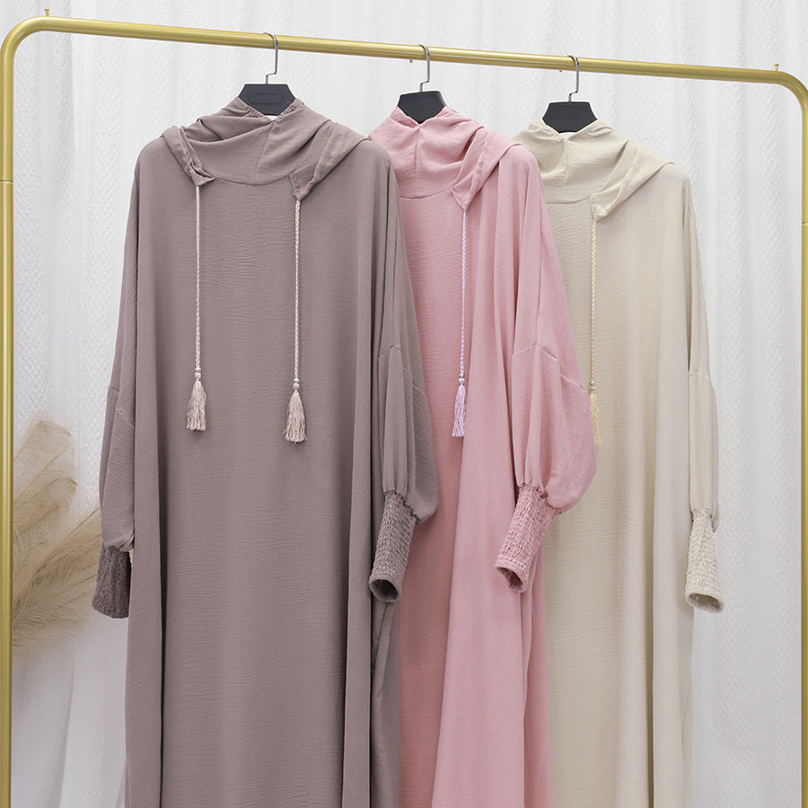 Women's Islamic Prayer Dress & Modest Jibab Abaya - Soft Pink (Pastel) Full Coverage Hijab Robe with Sleeves, for Ramadan, Travel, Daily Prayer - Muslim Kaftan, Muslimah Clothing, Modestwear Outfit, Elegant Drape, Breathable Fabric