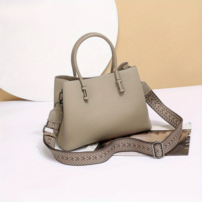 Genuine Leather Women's Tote Bag, Top Layer Cow Genuine Leather Commuting Handbag, Large Capacity Work Bag, Lightweight Durable Women's Bag